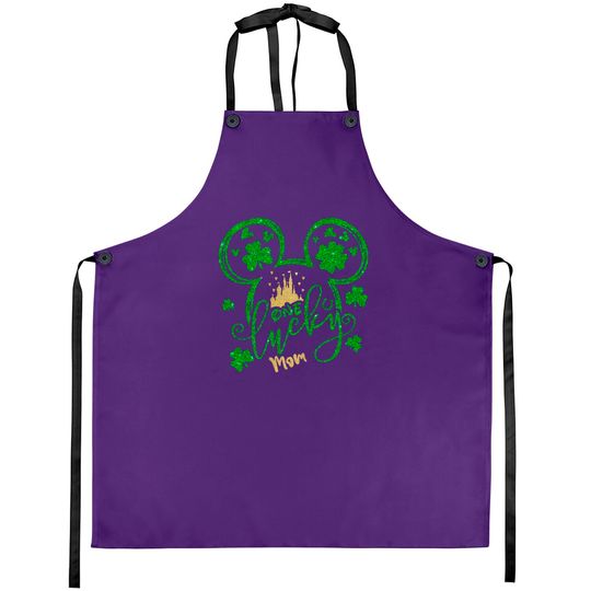 One Lucky Mom Aprons, Disney Mom Aprons, Disney St Patricks Day Aprons