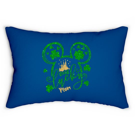 One Lucky Mom Lumbar Pillows, Disney Mom Lumbar Pillows, Disney St Patricks Day Lumbar Pillows
