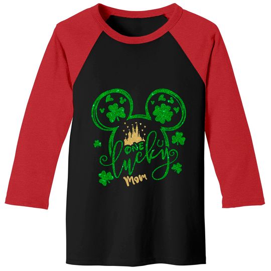 One Lucky Mom Baseball Tees, Disney Mom Baseball Tees, Disney St Patricks Day Baseball Tees