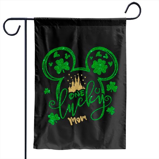 One Lucky Mom Garden Flags, Disney Mom Garden Flags, Disney St Patricks Day Garden Flags