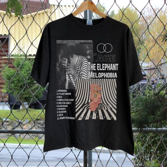 Vintage Bootleg Inspired Cage The elephant Melophobia, Graphic Unisex Album List Shirt