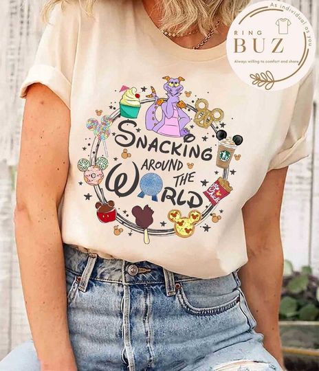 Disney Figment Shirt, Disney Epcot Figment Snacking Around The World T Shirt
