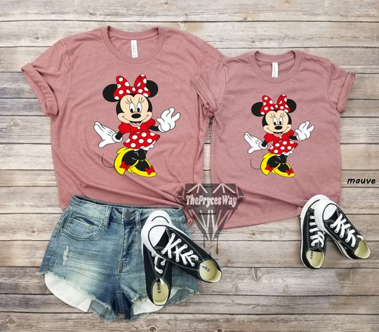 Discover Polka Dot Minnie Mouse Mommy And Me Shirt,Retro Minnie Mouse Shirt