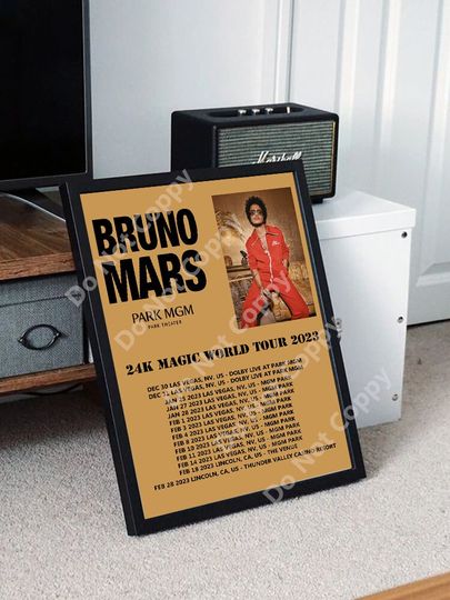 Bruno Mars World Tour 2023 Poster