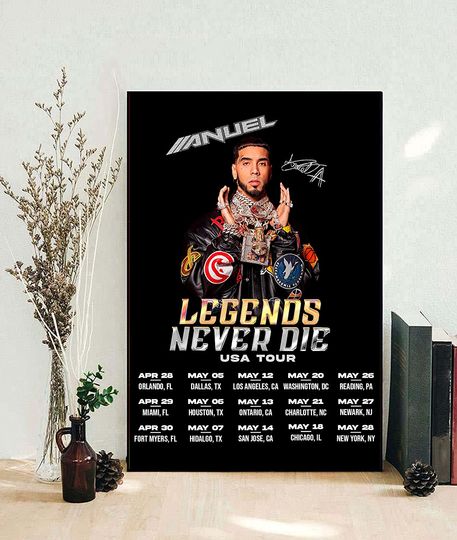 Anuel AA Poster Legends Never Die USA Tour Posters Anuel AA Tour 2023