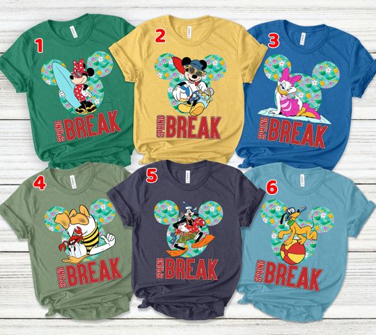 Disney Tropical Vibes Spring Break 2023 Shirt/ Mickey and Friends Spring Break Squad