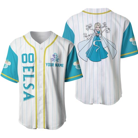 Elsa Frozen Disney Custom Baseball Jersey