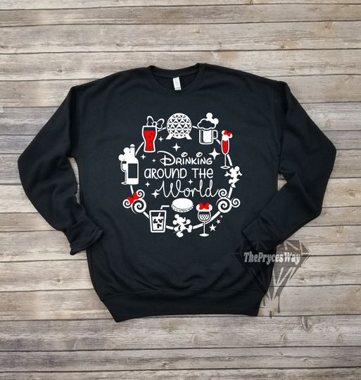 Drinking Around The World Sweatshirt,Disney Drinking Shirt,Disney Christmas