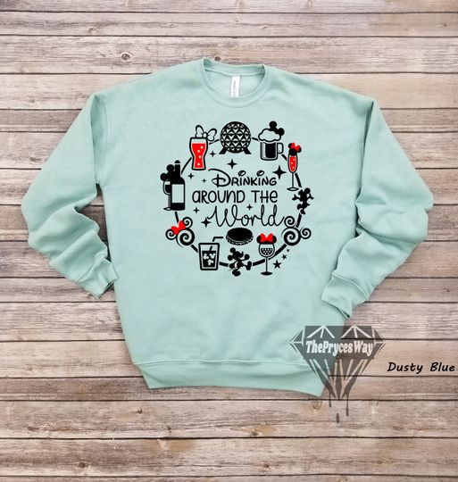 Drinking Around The World Sweatshirt,Disney Drinking Shirt,Disney Christmas