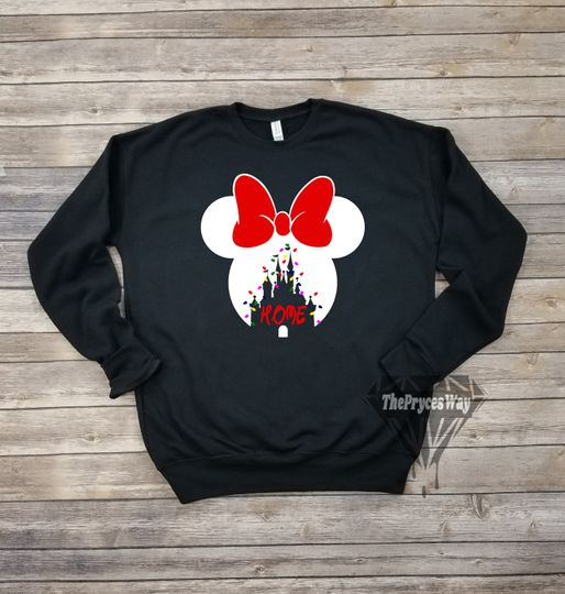Home Minnie Mouse Christmas Sweatshirt,Disney Christmas Sweatshirt