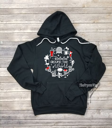 Drinking Around The World Hoodie,Disney Drinking Hoodie,Disney Christmas