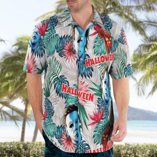 Halloween Michael Myers Hawaiian Shirt Aloha Shirt, Horror Hawaiian Shirt