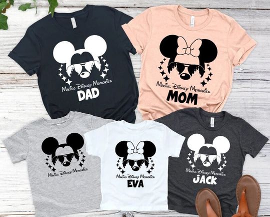 Discover Custom Disney Family Shirt, Custom Making Family Memories Shirt, Personalized Minnie and Mickey Disney Shirt