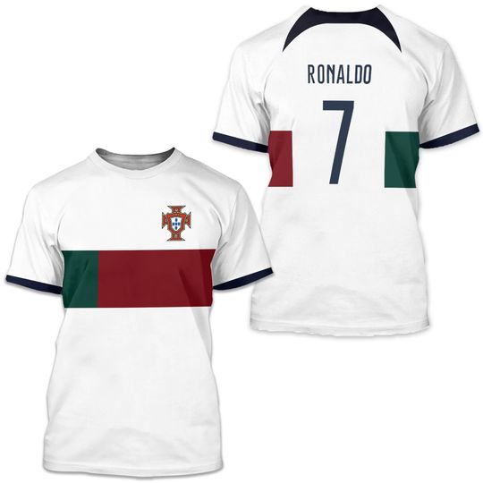 Portugal Youth/Kids Away Ronaldo #7 Soccer Fan 3D T-shirt