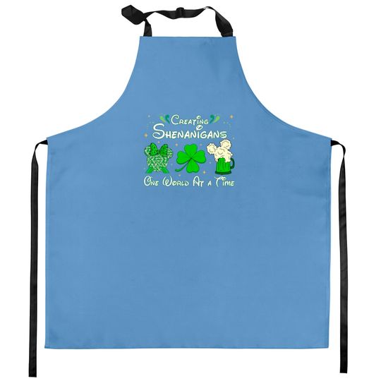 St Patricks Day Disney Epcot Kitchen Aprons, Creating Shenanigans St Patricks Day Kitchen Aprons