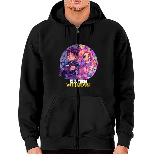 Wednesday Enid Zip Hoodies, Addams Family TV Series Movie Jenna Ortega Zip Hoodies
