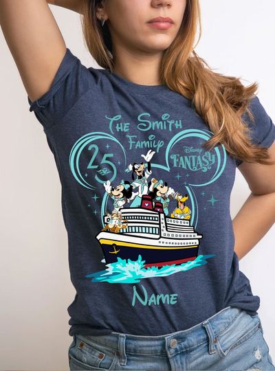 Personalized Disney Cruise 25th Silver Anniversary At Sea Shirt