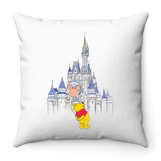 Pooh Disney Castle Disney Unisex Throw Pillows / Winnie the Pooh Throw Pillows / Bella Unisex Throw Pillows [V3188]