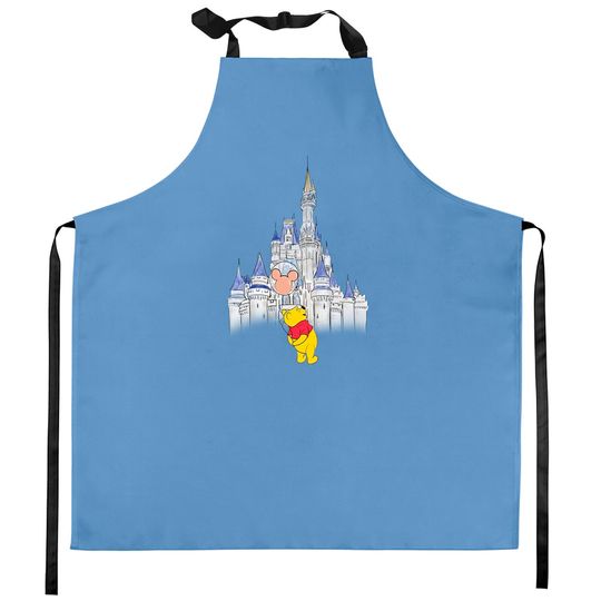 Pooh Disney Castle Disney Unisex Kitchen Aprons / Winnie the Pooh Kitchen Aprons / Bella Unisex Kitchen Aprons [V3188]