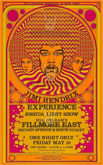 JIMI HENDRIX EXPERIENCE 1968 Concert Poster