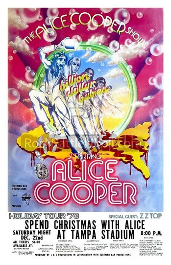 ALICE COOPER 1973 Classic Concert Poster Vintage Iconic Cool Shock Rock Roll Band