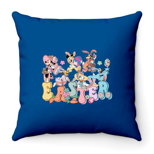 Retro Disney Easter Throw Pillows, Mickey Easter Throw Pillows
