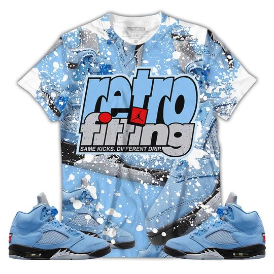 Color Retrofitting Got Em Shirt Match Retro University Blue 5s Tee, Jordan 5 University Blue 3D T-Shirt