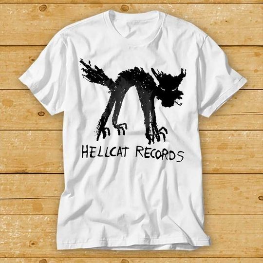 Vinyl Records T Shirt Seattle Record Store Music Cat Hellcat  Music