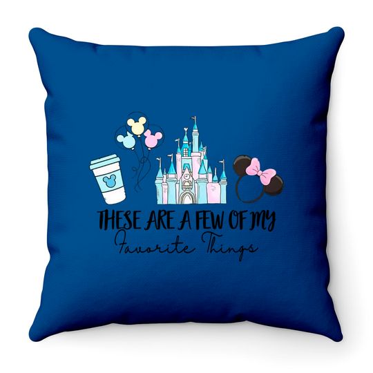 Disneyland Throw Pillows, These are a few of my favorite things, Disney Castle Throw Pillows, Disney Snacks Throw Pillows