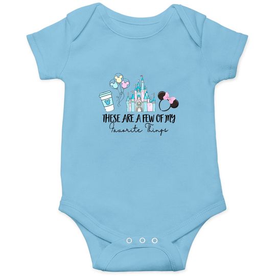Disneyland Onesies, These are a few of my favorite things, Disney Castle Onesies, Disney Snacks Onesies