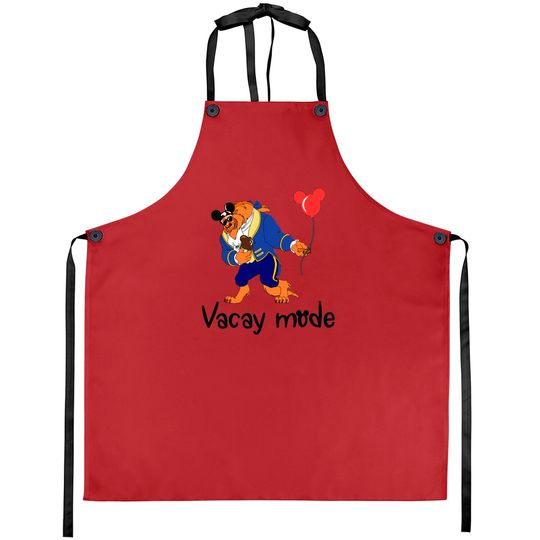 Funny Disney Beast Vacay Mode Aprons, Beauty and the Beast Aprons