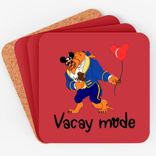 Funny Disney Beast Vacay Mode Coasters, Beauty and the Beast Coasters