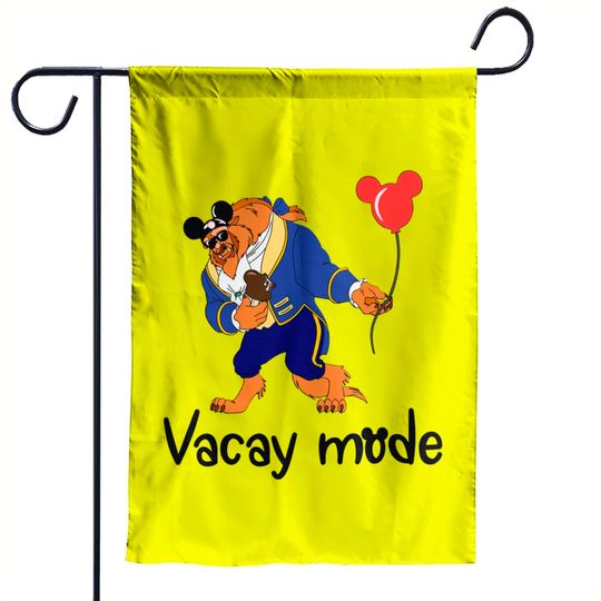 Funny Disney Beast Vacay Mode Garden Flags, Beauty and the Beast Garden Flags