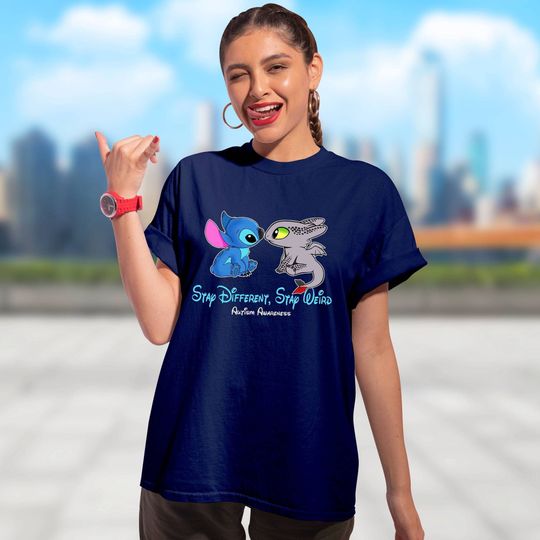 Autism Awareness Shirt | Stitch and Toothless | Disney Autism Shirt