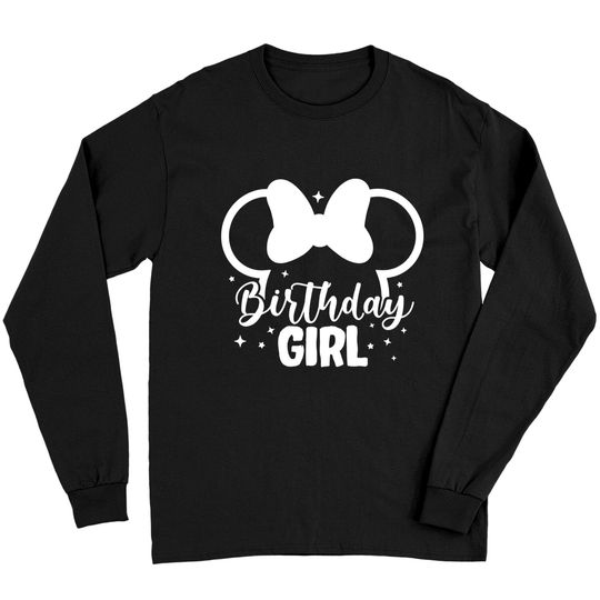 Disney Birthday Girl Long Sleeves, Minnie Mouse Ears Long Sleeves