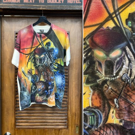 Vintage 1990s Dated 1995 Predator Movie Artwork