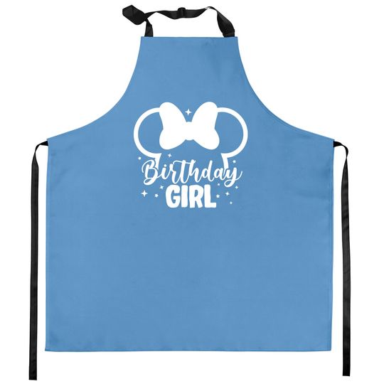 Disney Birthday Girl Kitchen Aprons, Minnie Mouse Ears Kitchen Aprons