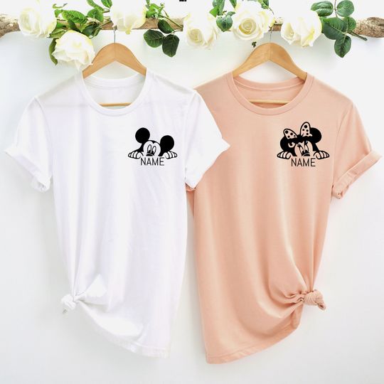 Custom Name Minnie and Mickey Shirt, Family Matching Shirt, Disney Shirt, Anniversary Gift