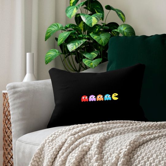 Pac Man Lumbar Pillows, Pacman and Ghosts Lumbar Pillows