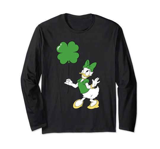 Disney Daisy Duck Shamrock Balloon St. Patrick's Day Long Sleeve Shirt
