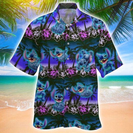 Stitch Hawaiian Shirt, Disney Hawaiian Shirt, Aloha Hawaiian Shirt, Vacation Hawaiian Shirt