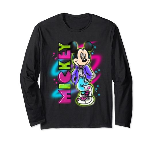 Disney Mickey Mouse Airbrush Long Sleeve Shirt