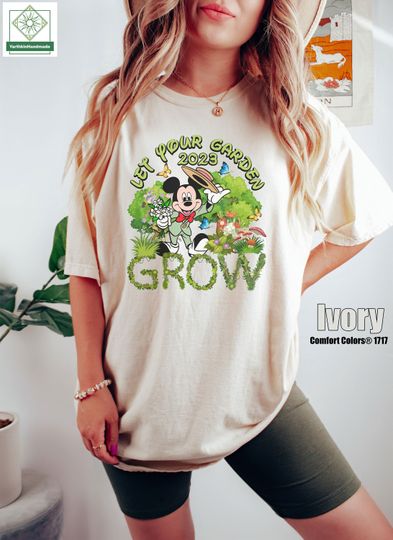 Disney Epcot Mickey Flower and Garden Shirt, Mickey Floral Epcot Center Shirt