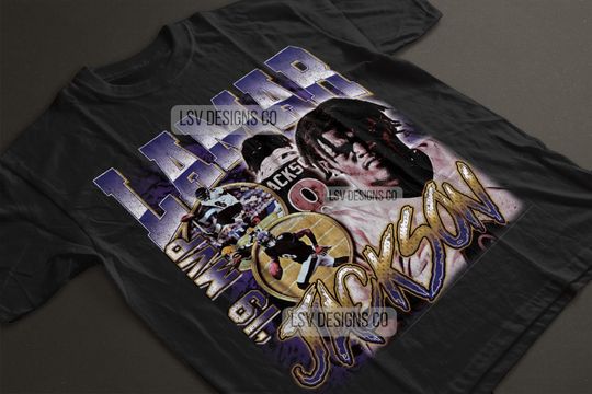 Lamar Jackson Shirt - 90s Vintage x Bootleg Style Rap Tee Retro Shirt