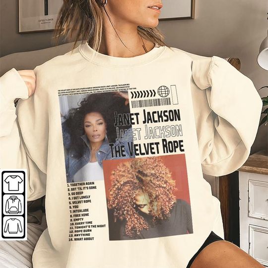 Janet Jackson The Velvet Rope New Album Vintage Bootleg Inspired Sweatshirt