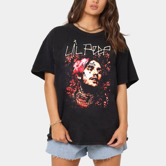 lil Peep the rapper tour t shirt with his face