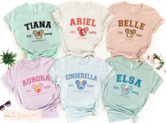 Disney Princess Shirt, Custom Princess Shirt, Cinde Shirt, Princess Elsa, Belle Shirt, Disney Birthday Girl Shirts