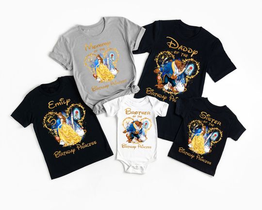 Disney Beauty and the Beast Birthday Shirt, Bella Princess Birthday Shirt, Disney Family Shirts, Disney Princess Birthday Girl
