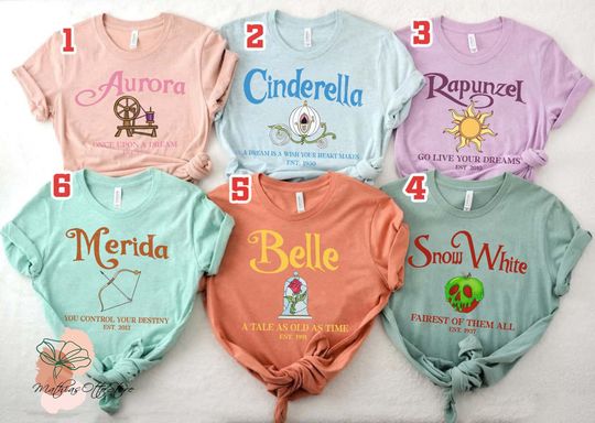 Disney Princess Shirt, Team Princess Shirt, Belle, Aurora, Cinde, Rapunzel Shirt, Princess Squad Shirt