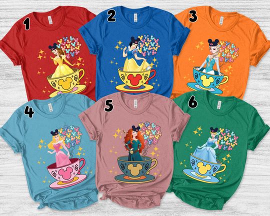 Disney Princess Shirt, Disney Balloon Shirt, Princess Shirt, Disney Teacup Shirt, Princess Character